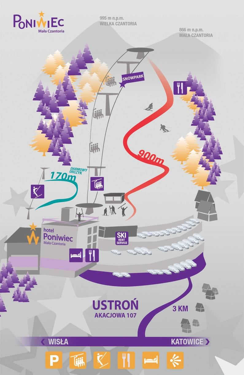 Poniwiec trail map