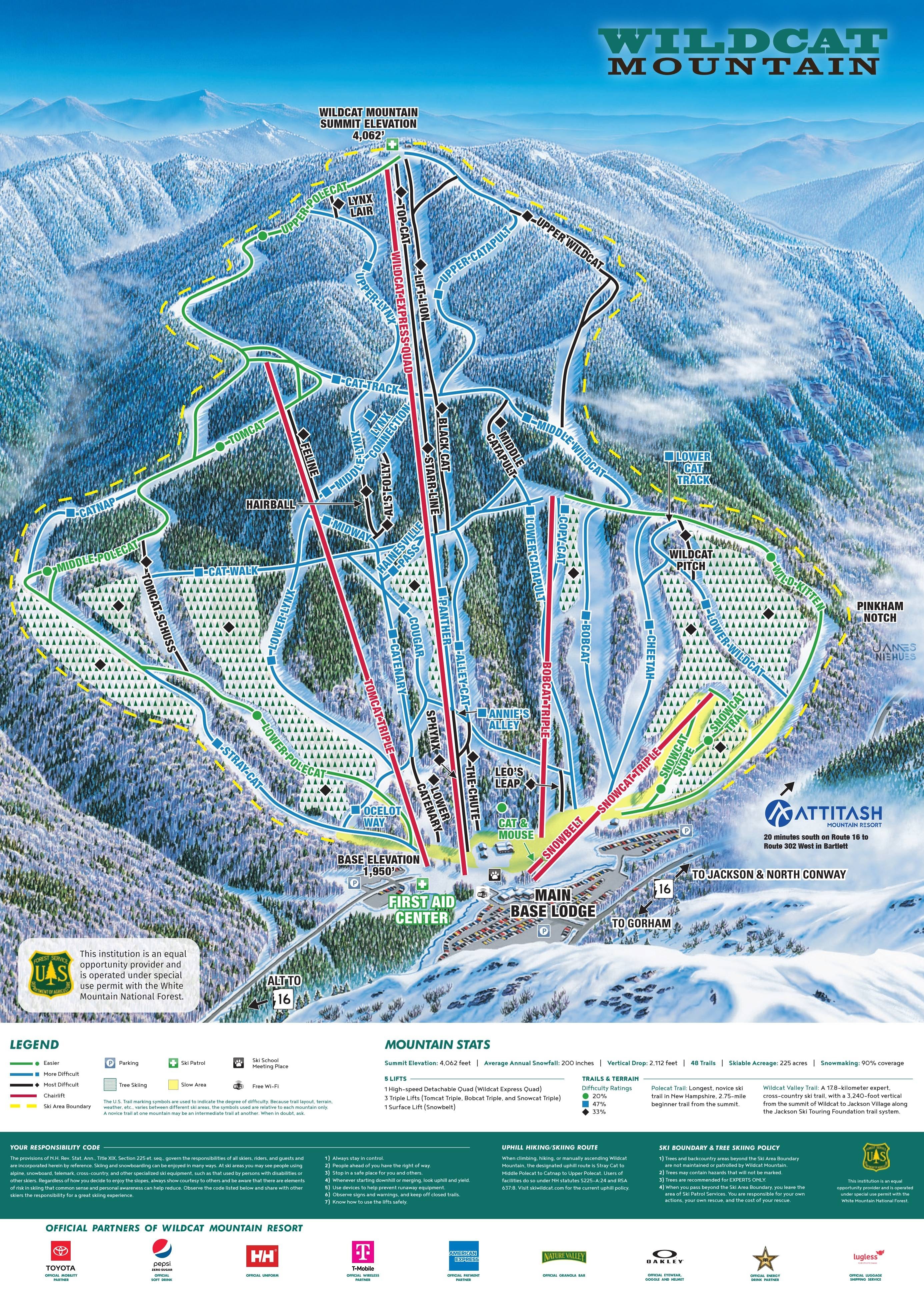 Wildcat Mountain trail map