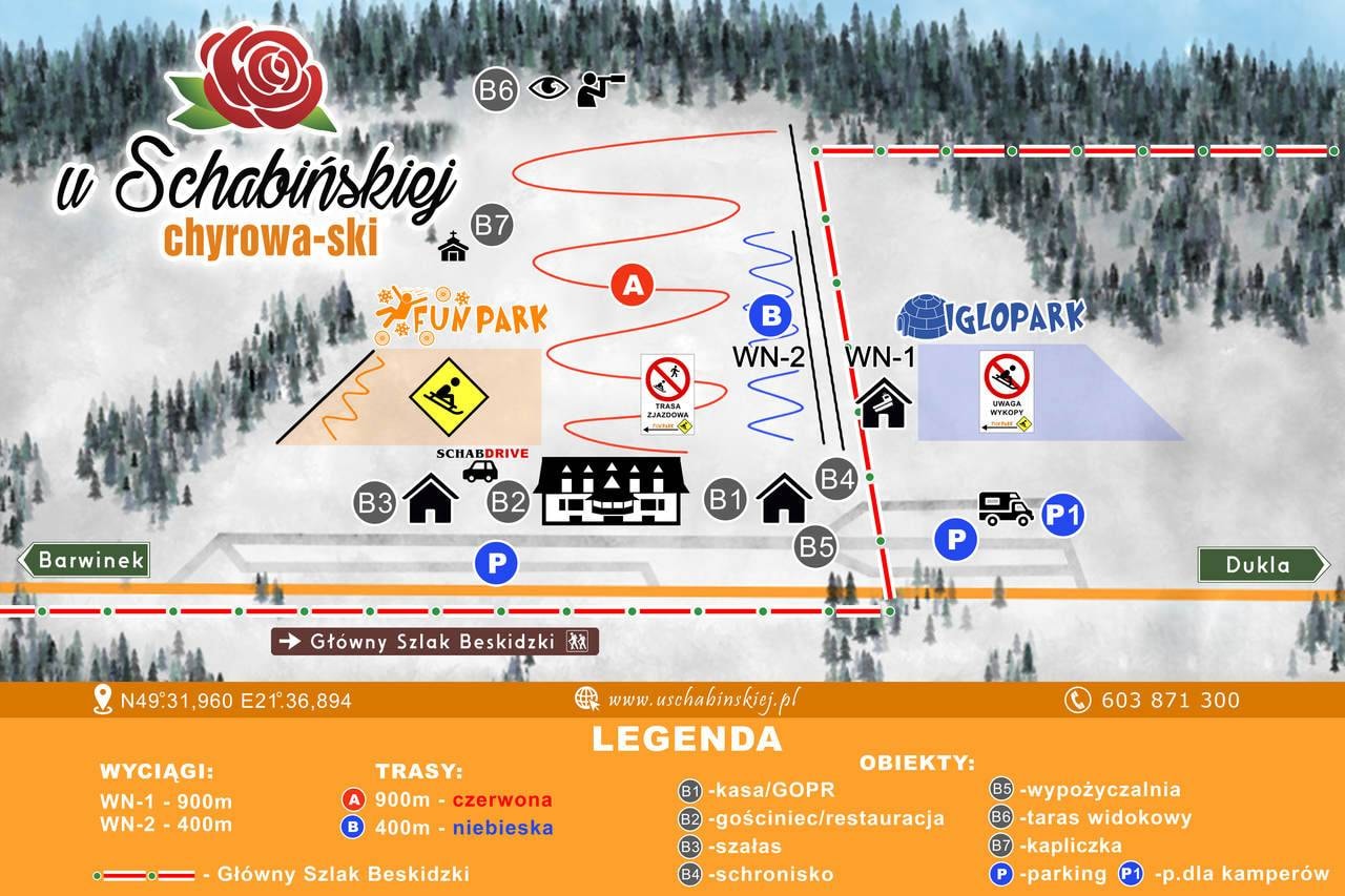 Chyrowa trail map