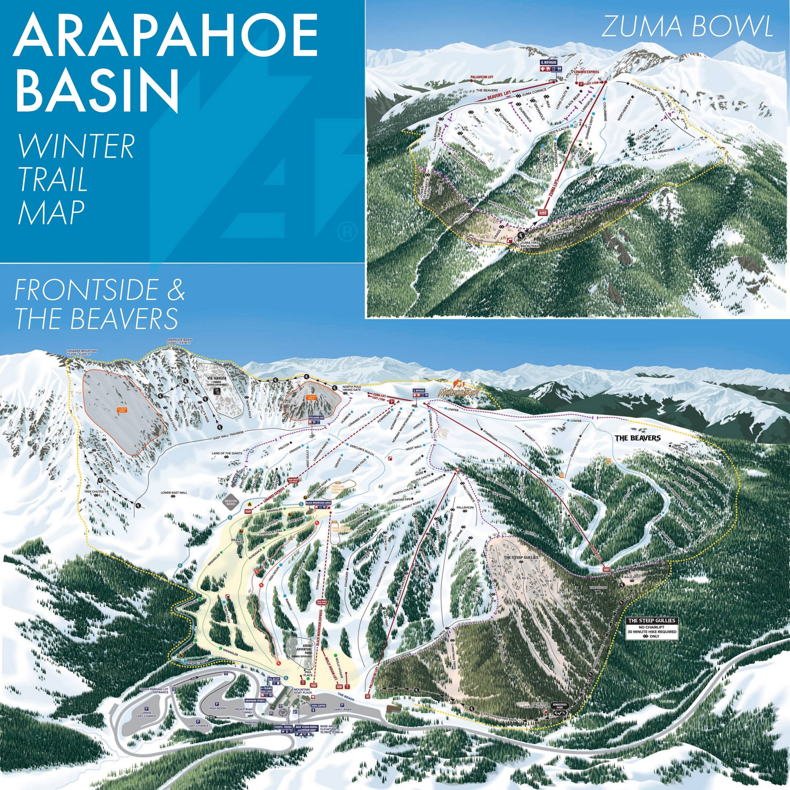 Arapahoe Basin trail map