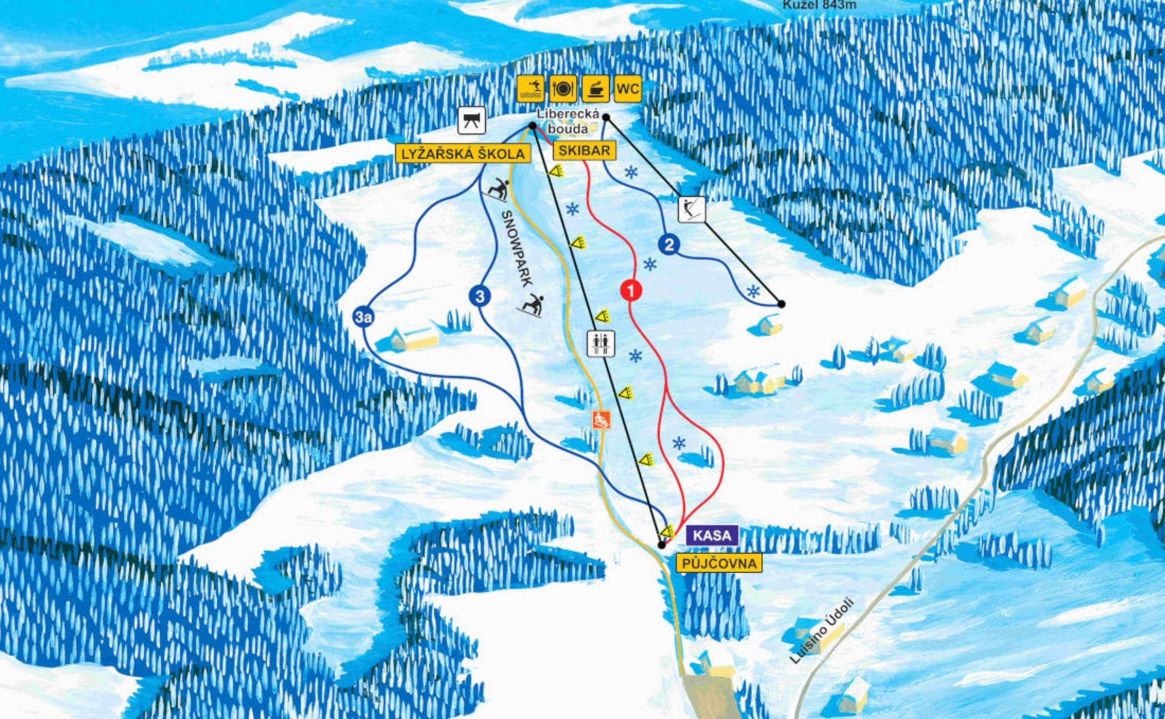 Luisino Údolí trail map