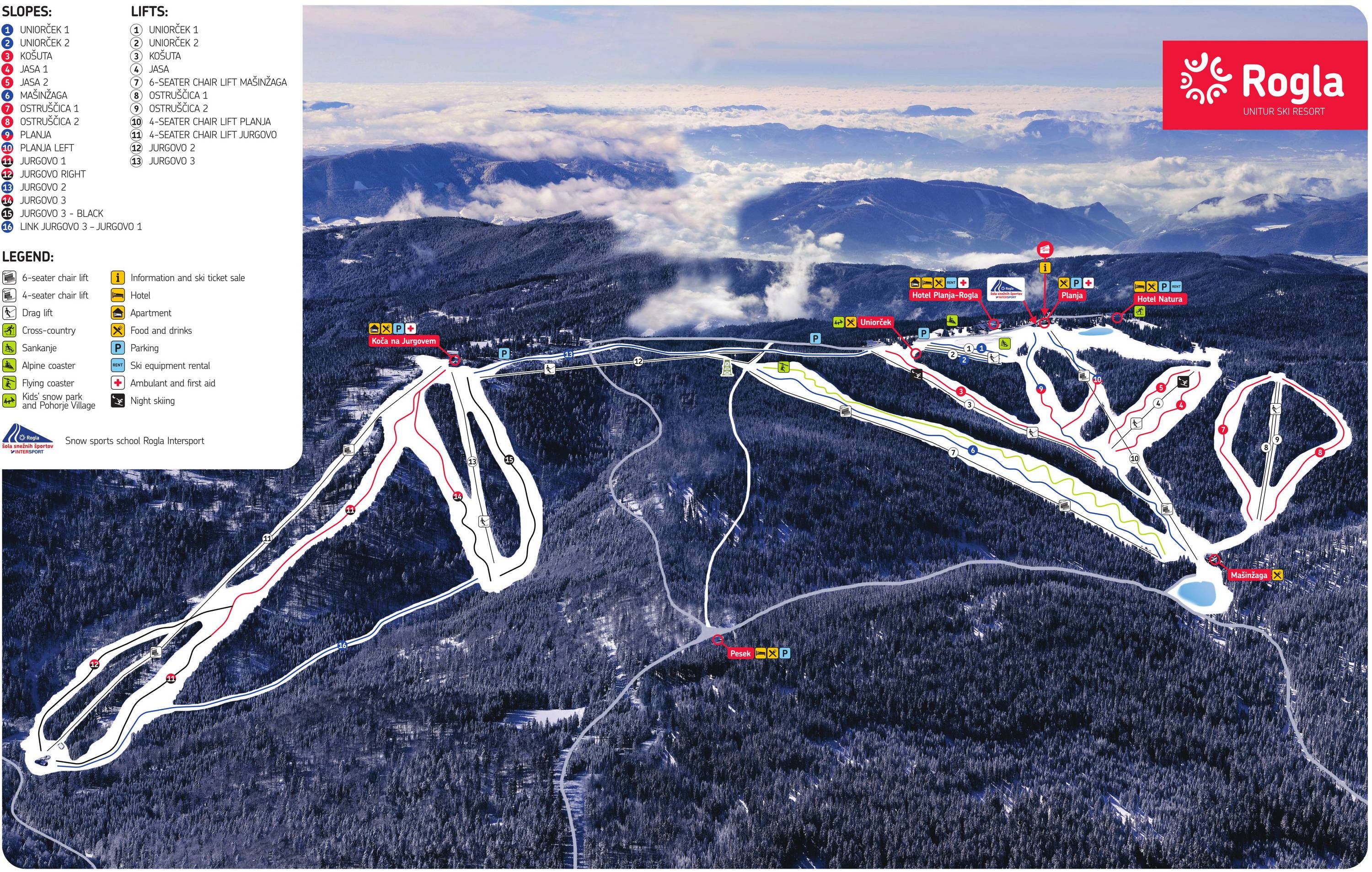 Rogla trail map