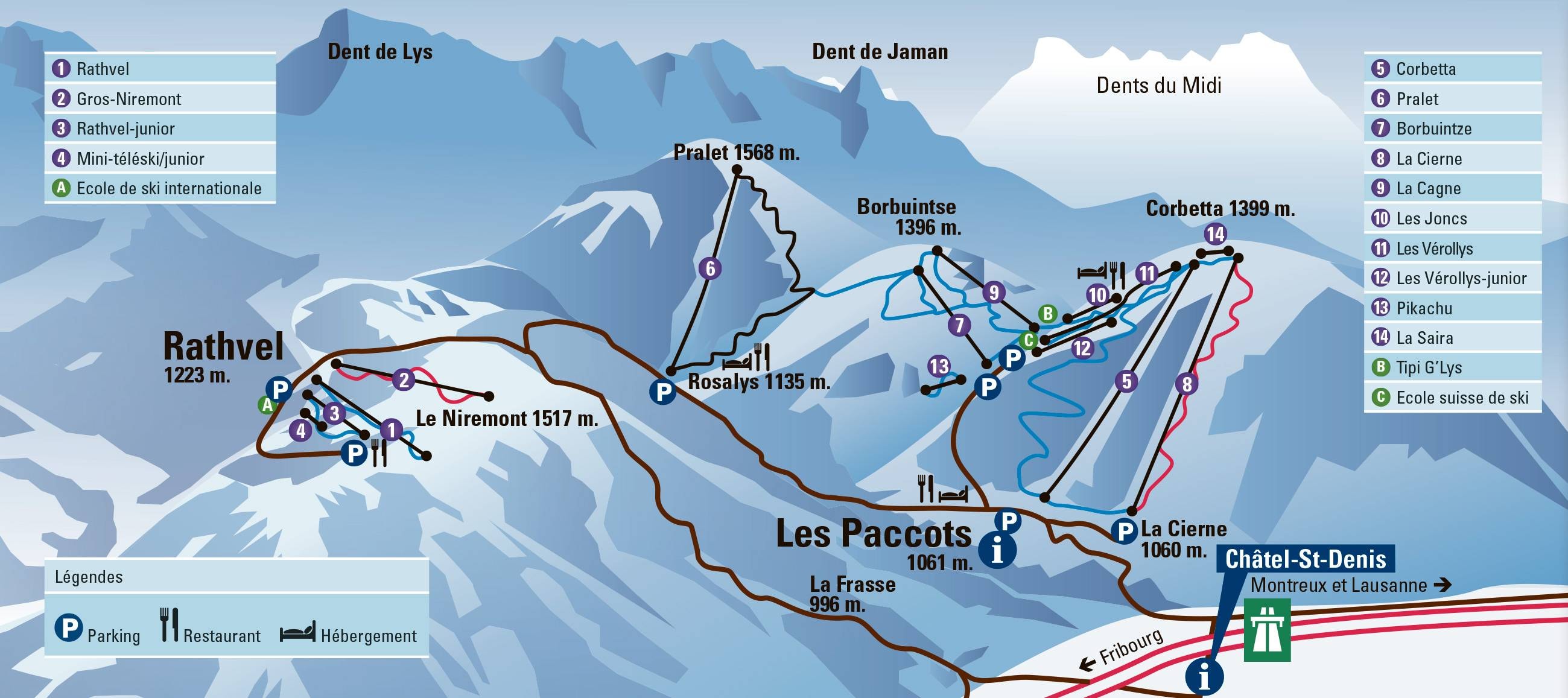 Rathvel – Châtel-St-Denis trail map