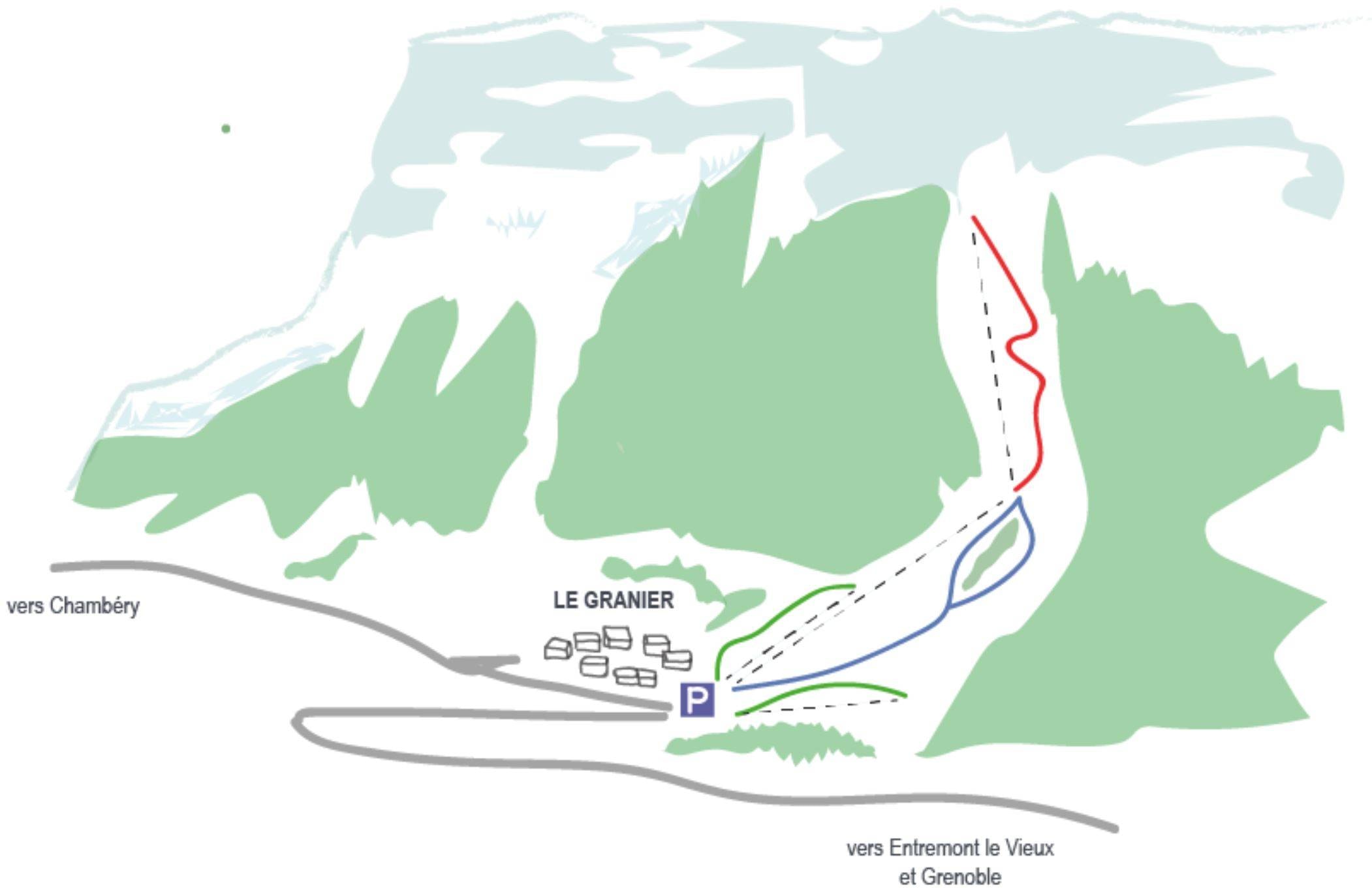 Col du Granier trail map