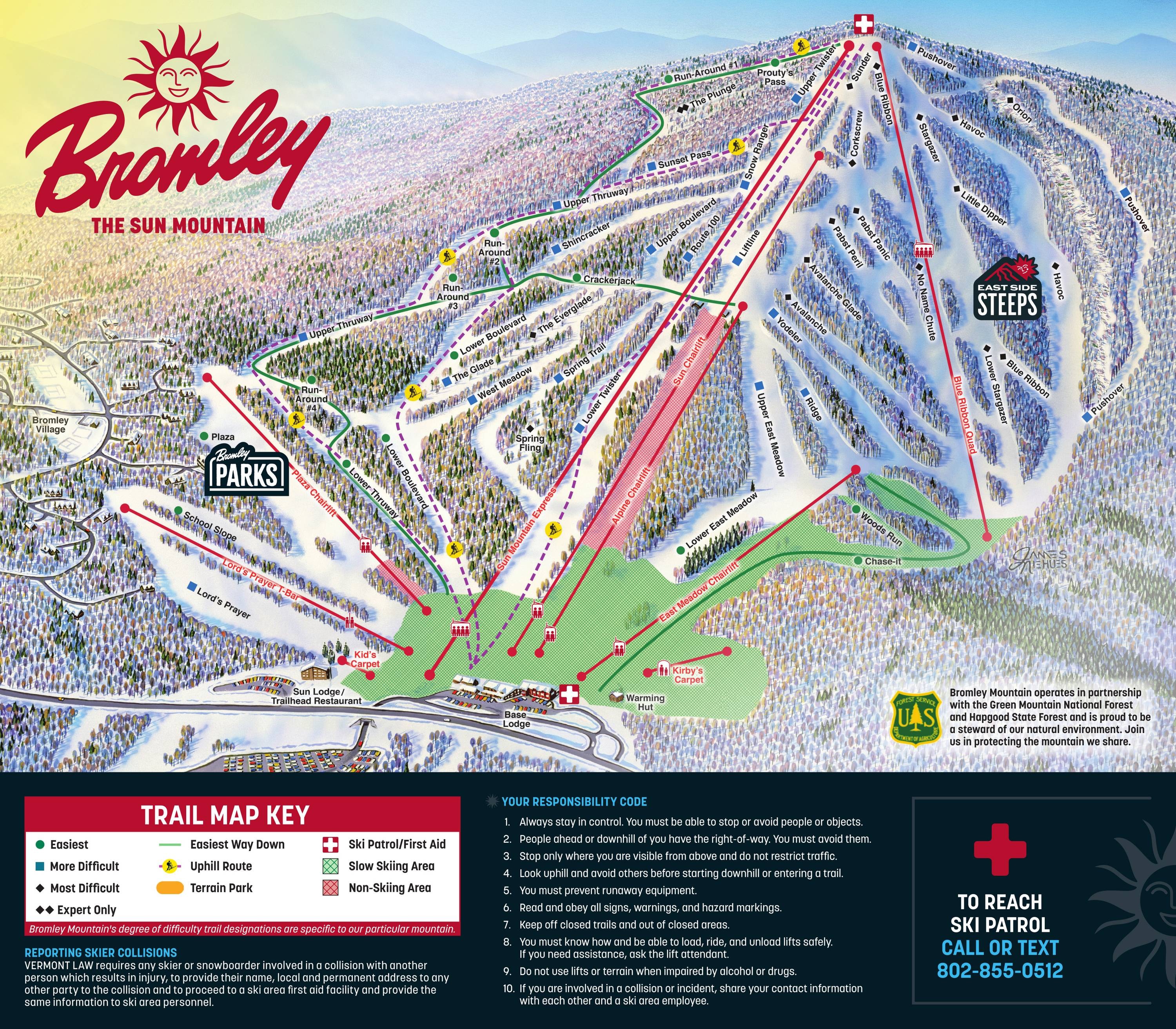 Bromley Mountain trail map