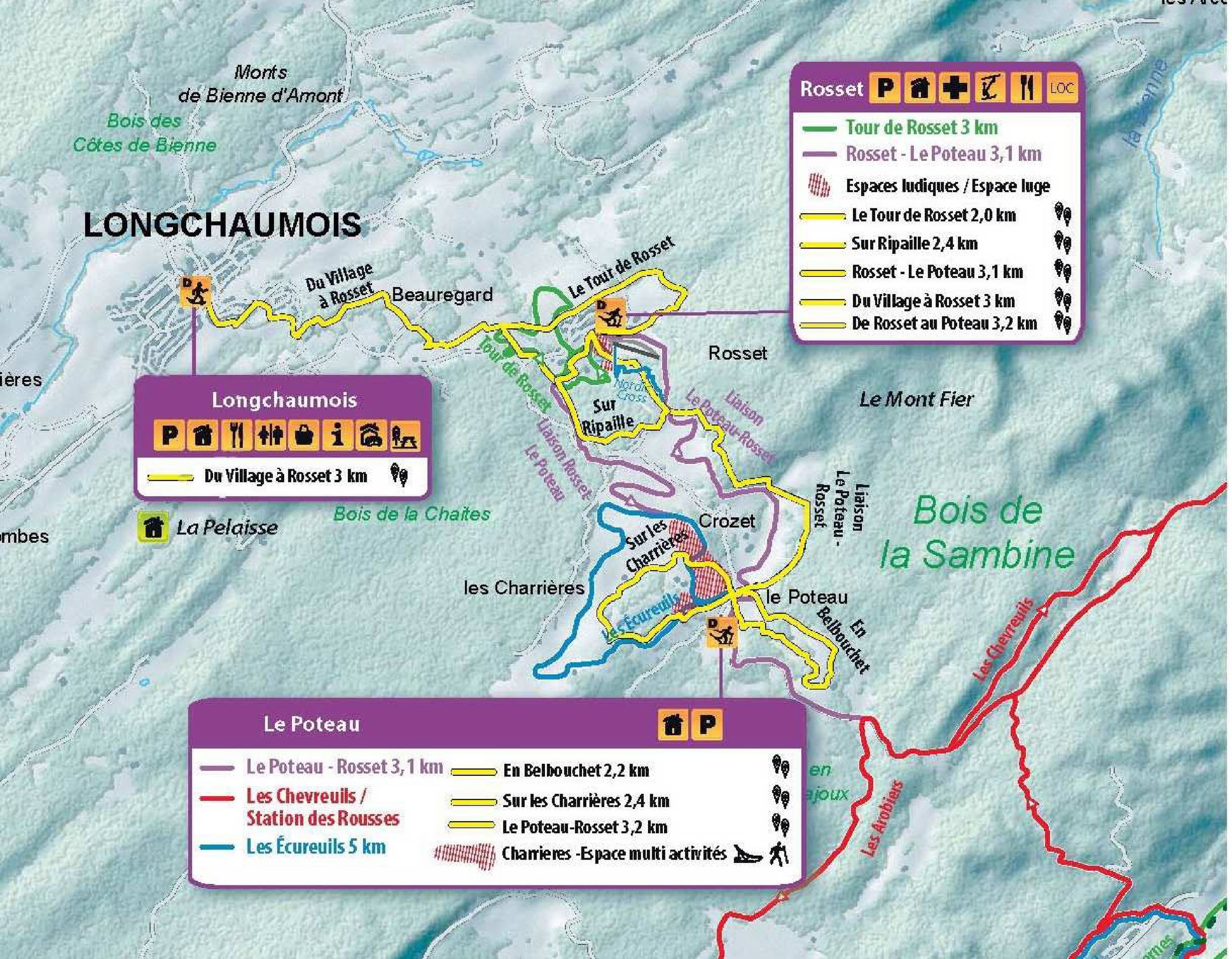 Longchaumois – Rosset trail map