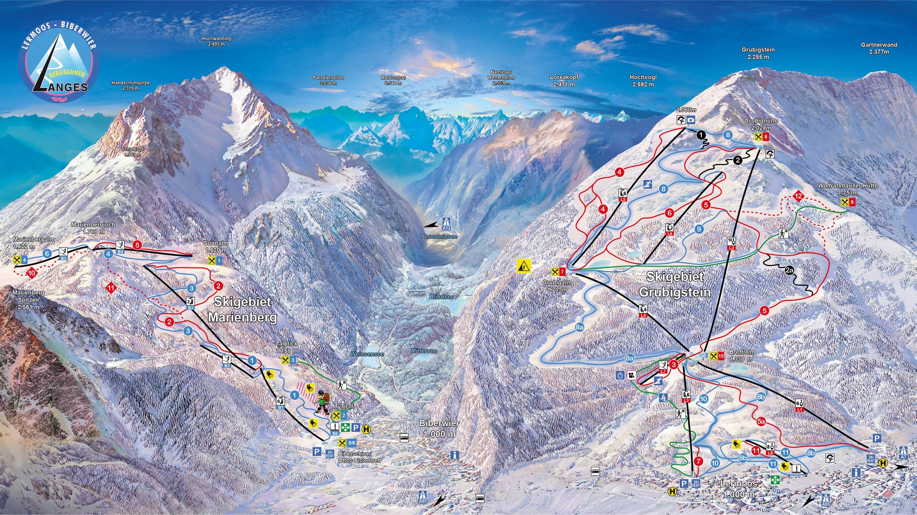 Lermoos – Grubigstein trail map