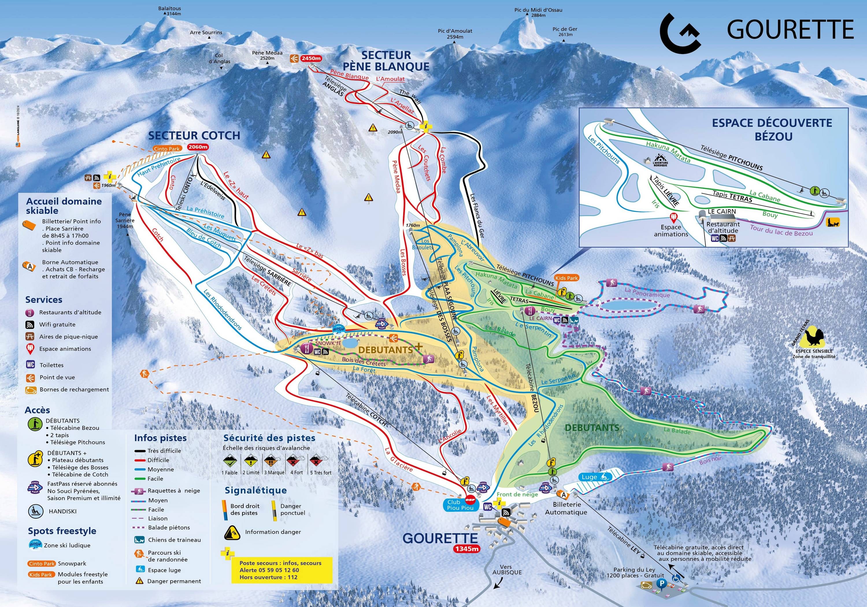 Gourette (Eaux Bonnes) trail map