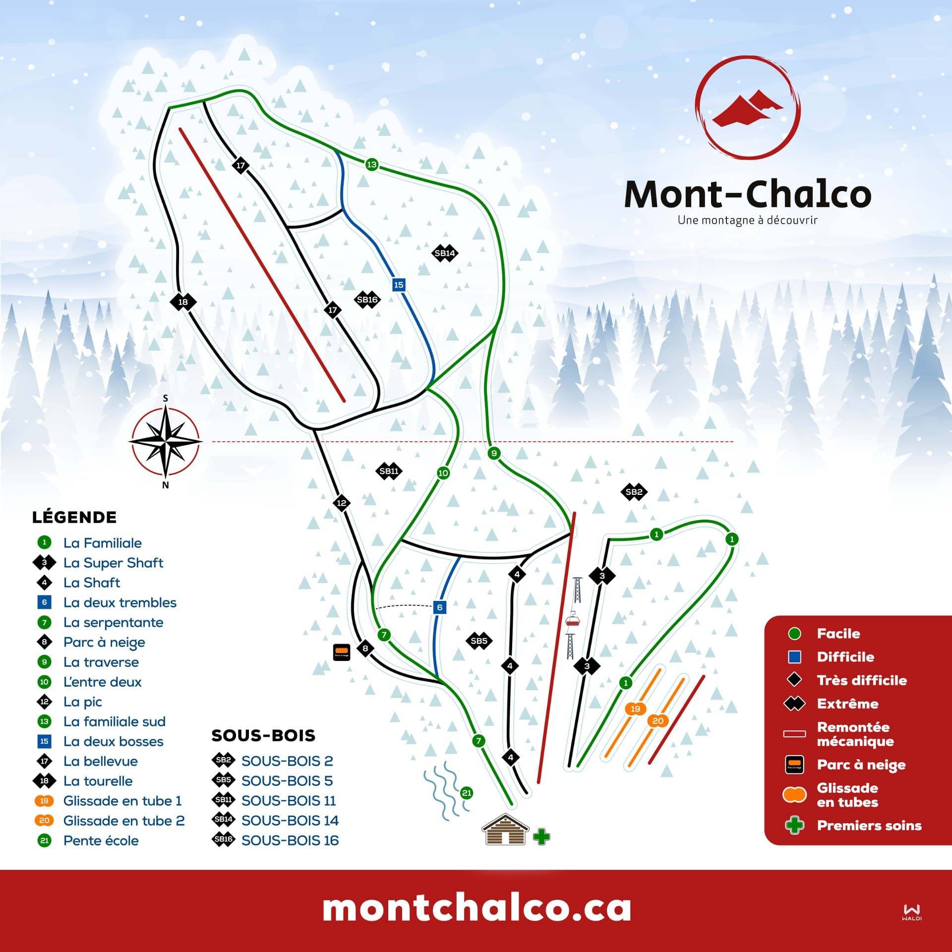 Mont Chalco trail map