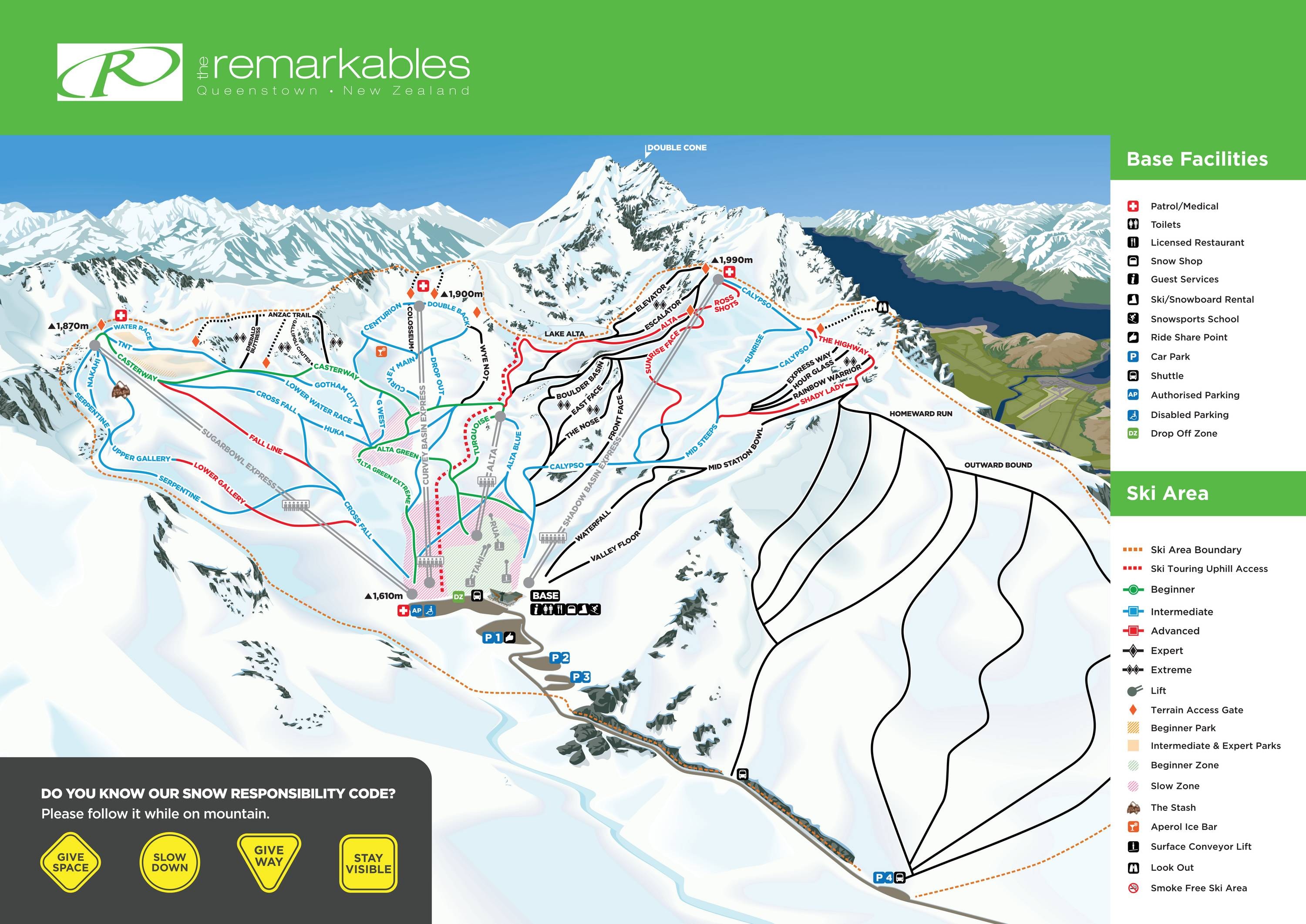 The Remarkables trail map