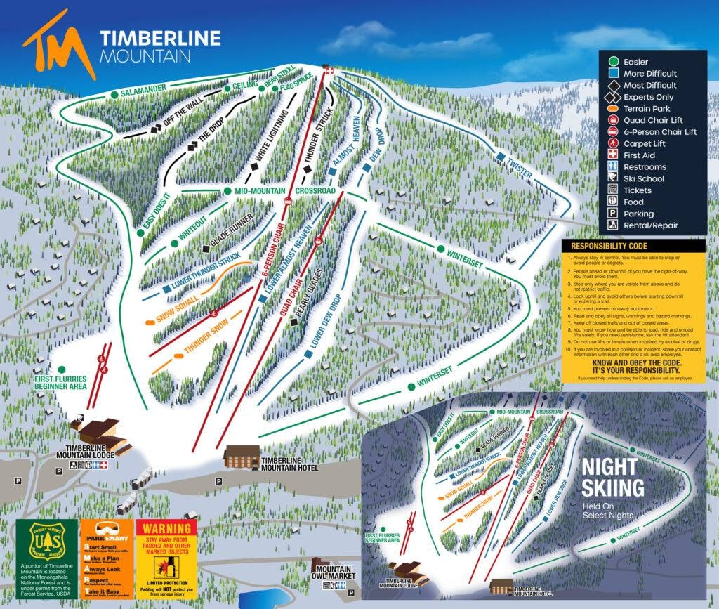 Timberline Mountain trail map