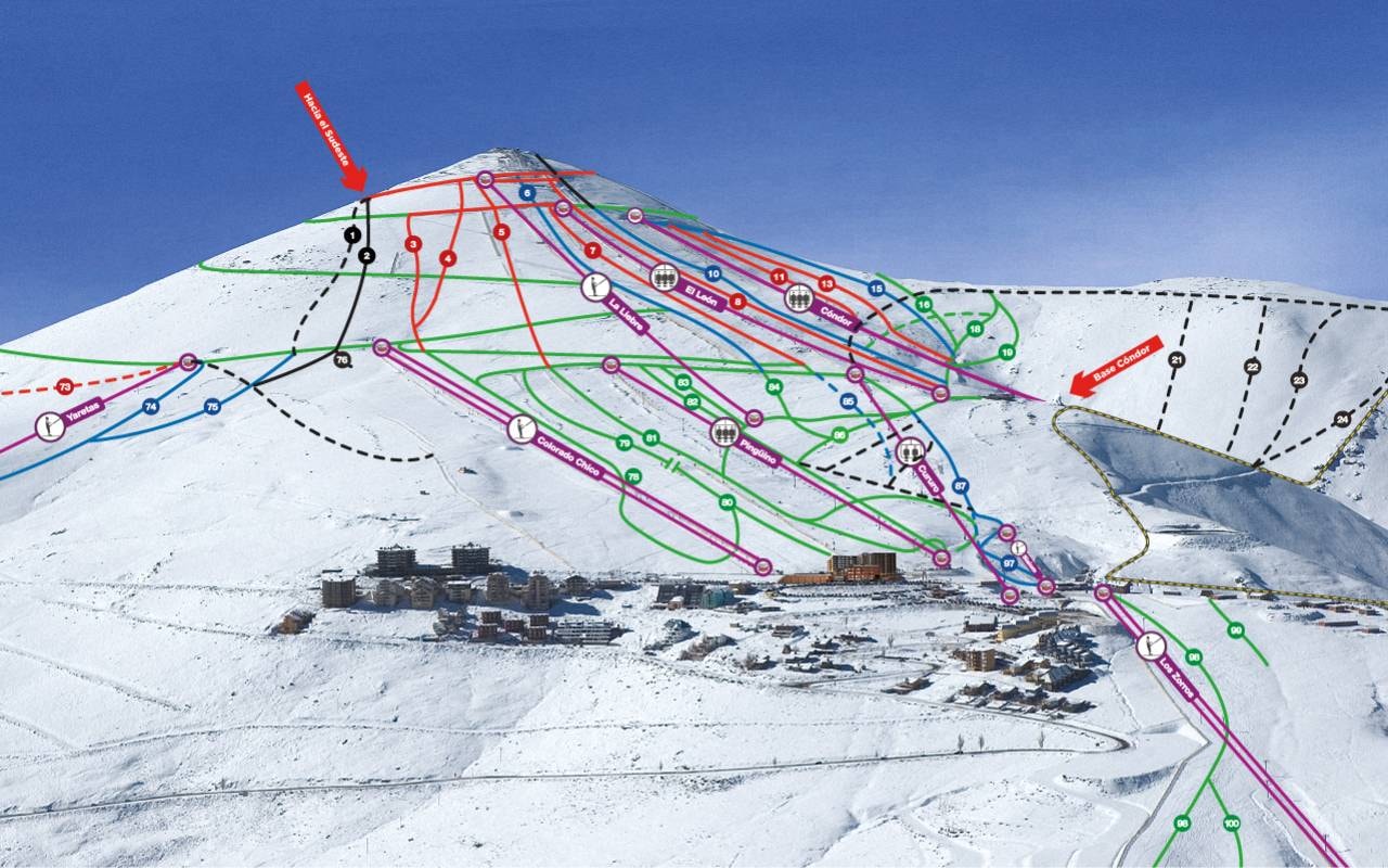 El Colorado/Farellones trail map