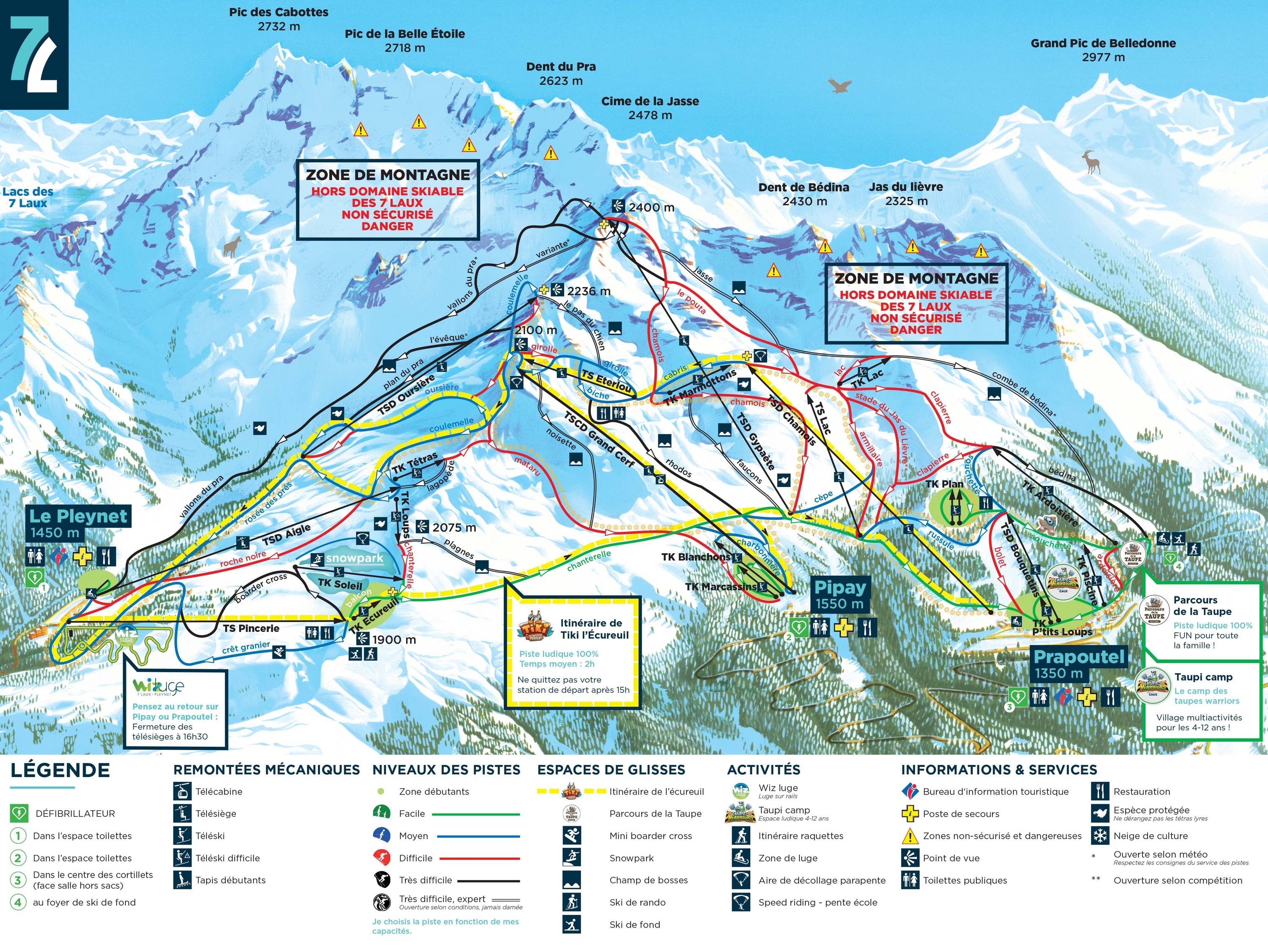Les 7 Laux – Prapoutel/Le Pleynet/Pipay trail map
