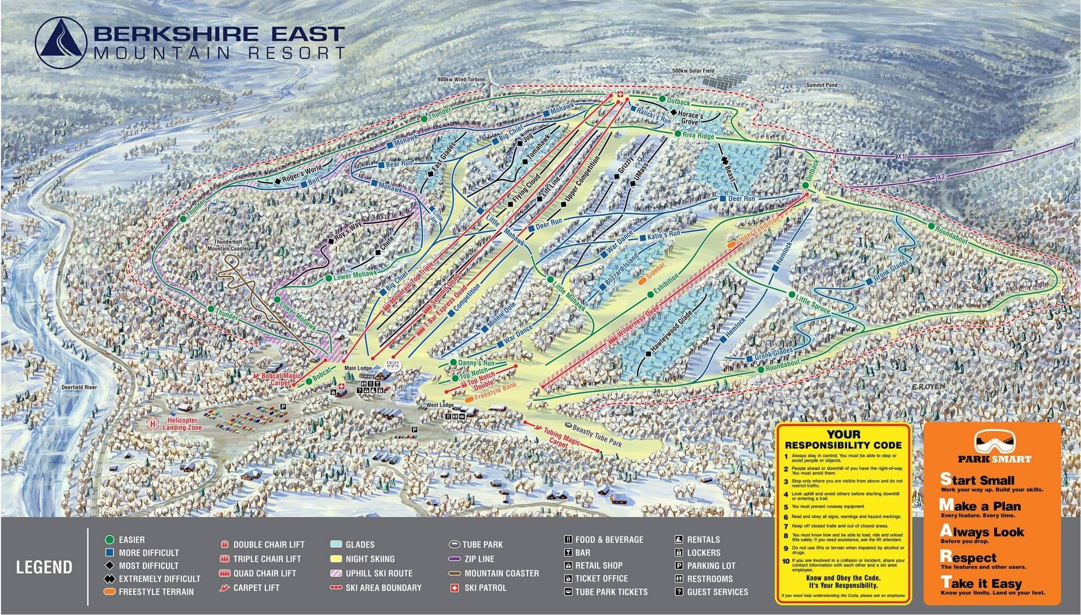 Berkshire East trail map