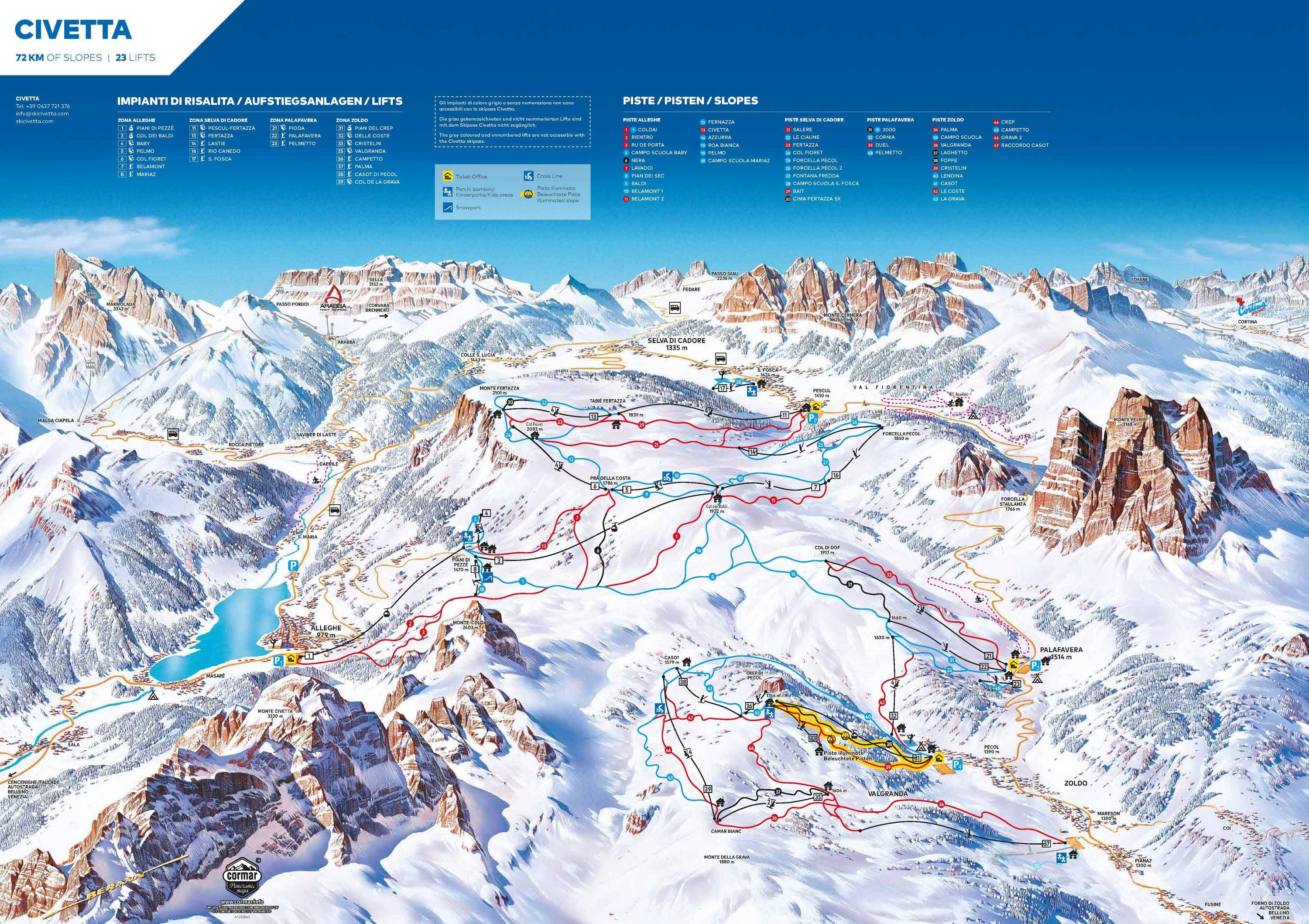 Civetta – Alleghe/Selva di Cadore/Palafavera/Zoldo trail map