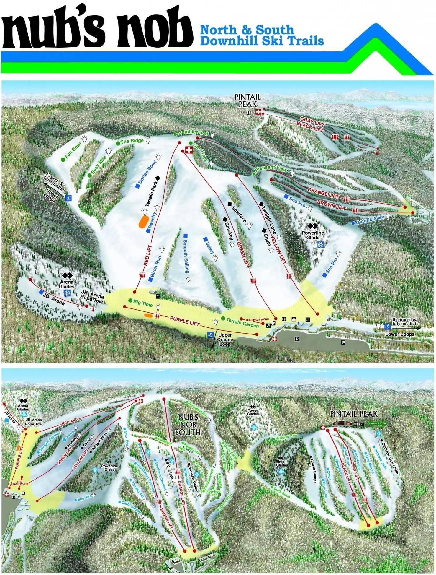 Nub's Nob Ski Area trail map
