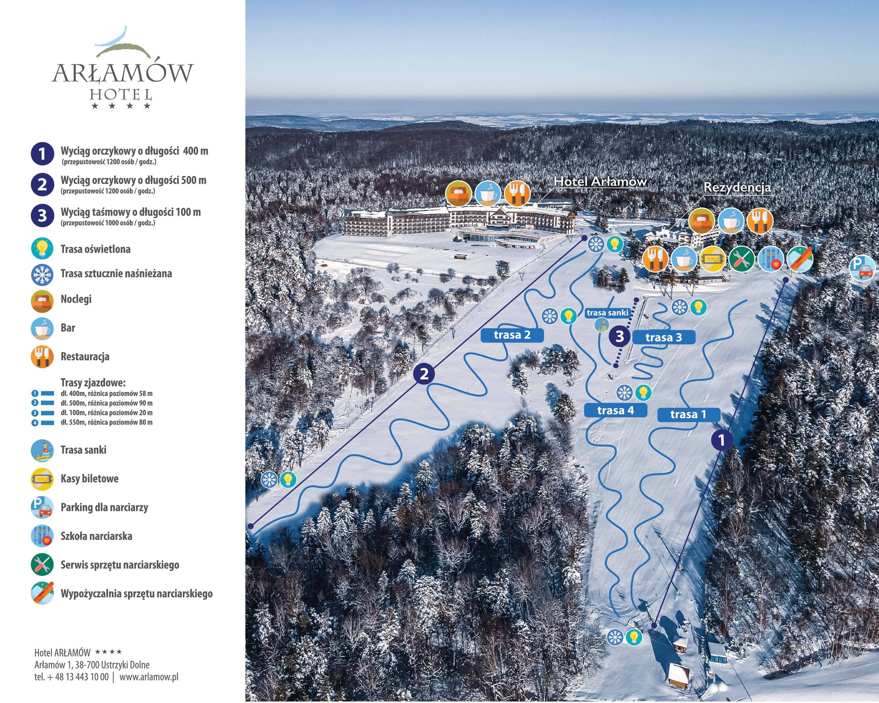 Arłamów trail map