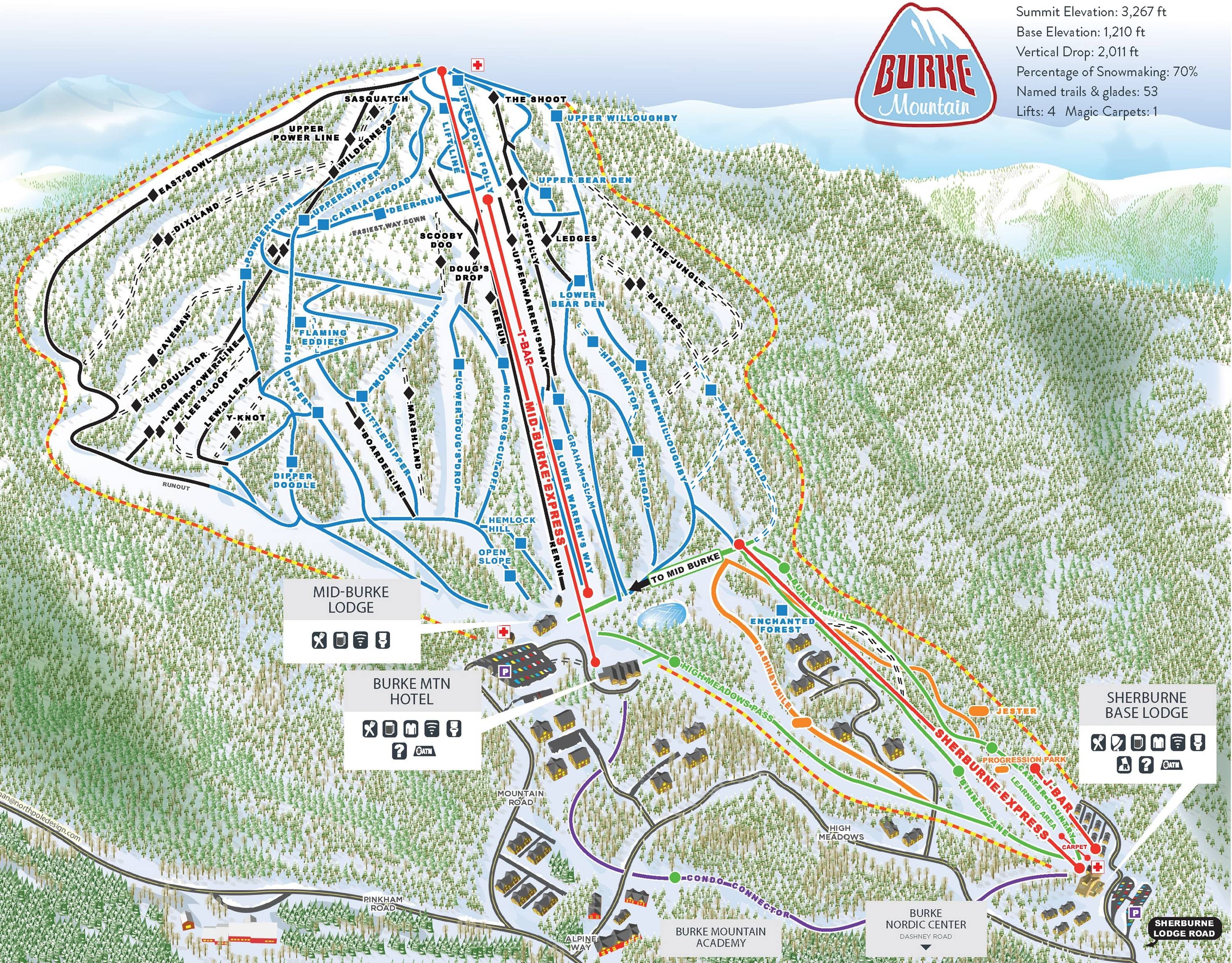 Burke Mountain trail map