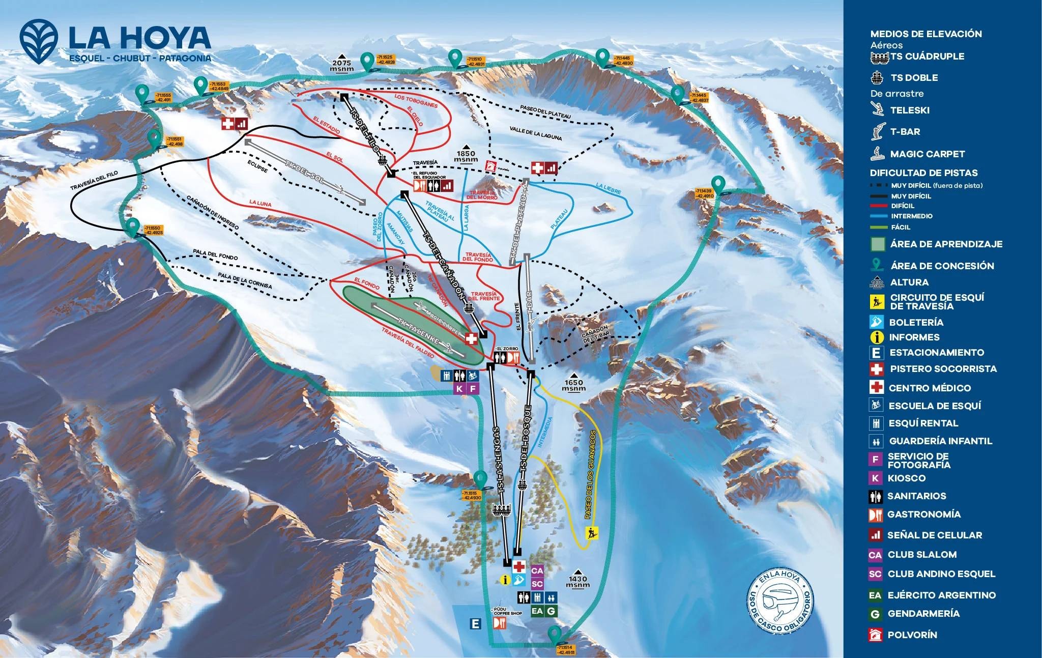 La Hoya trail map