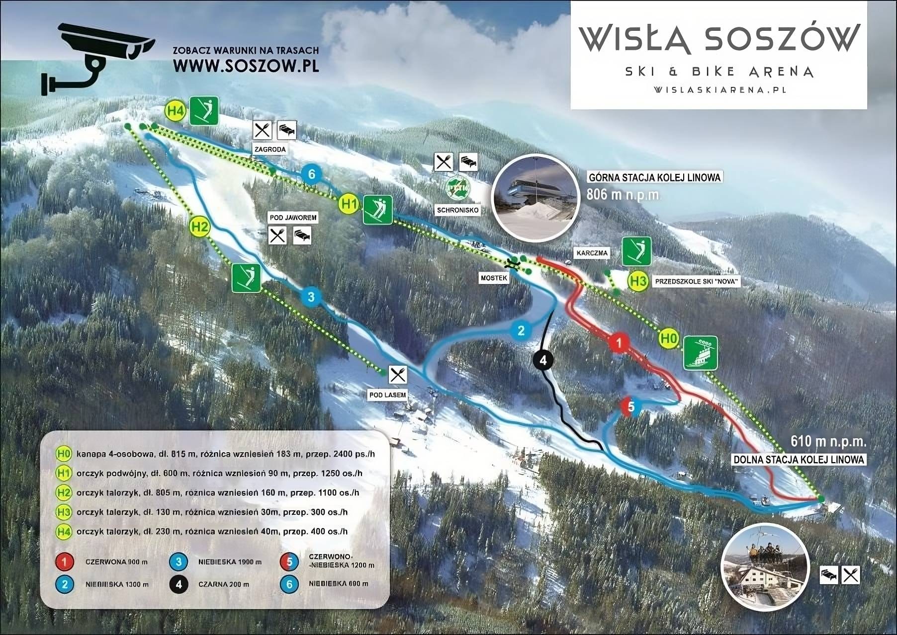 Soszów – Jawornik (Wisła) trail map