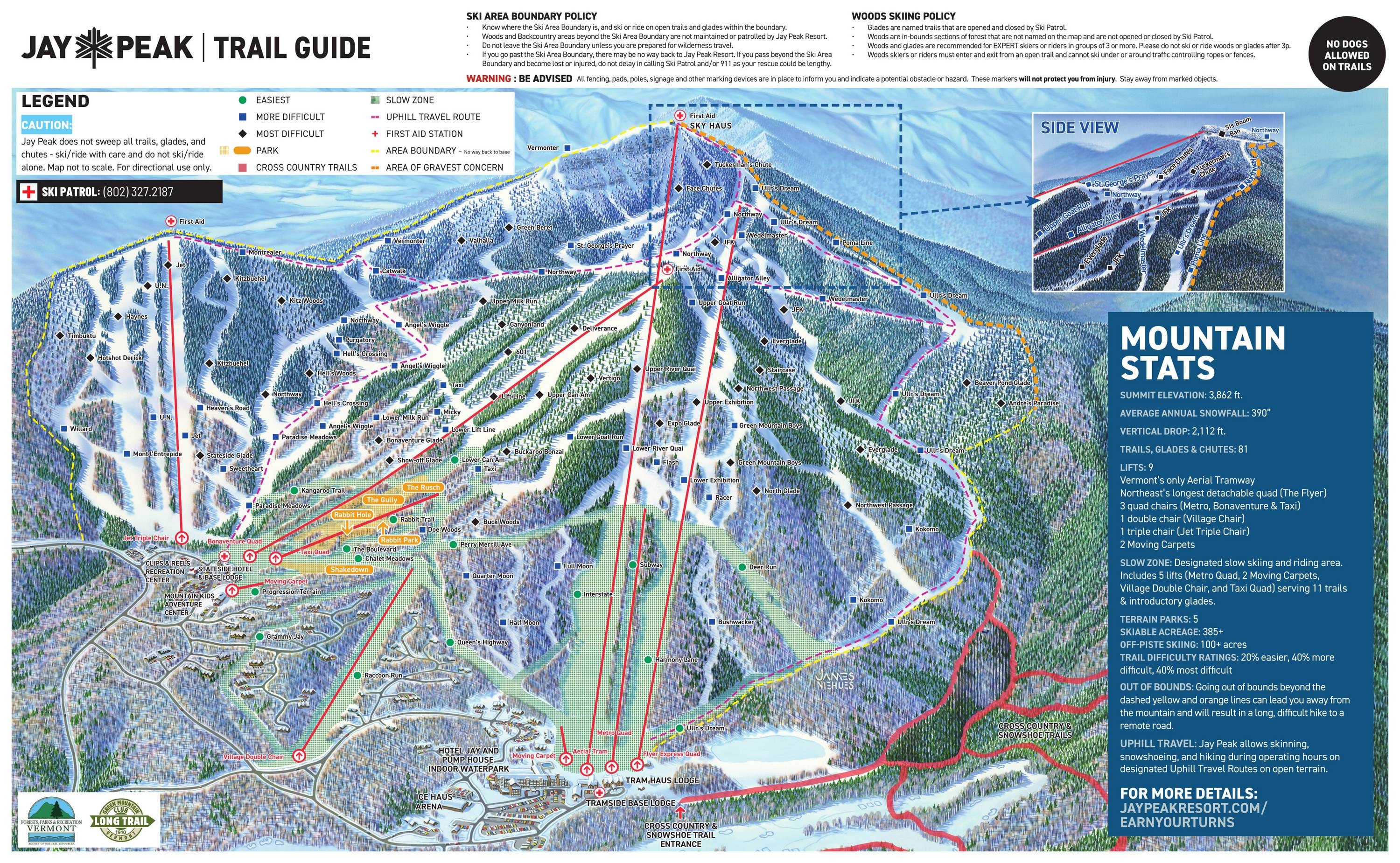 Jay Peak trail map