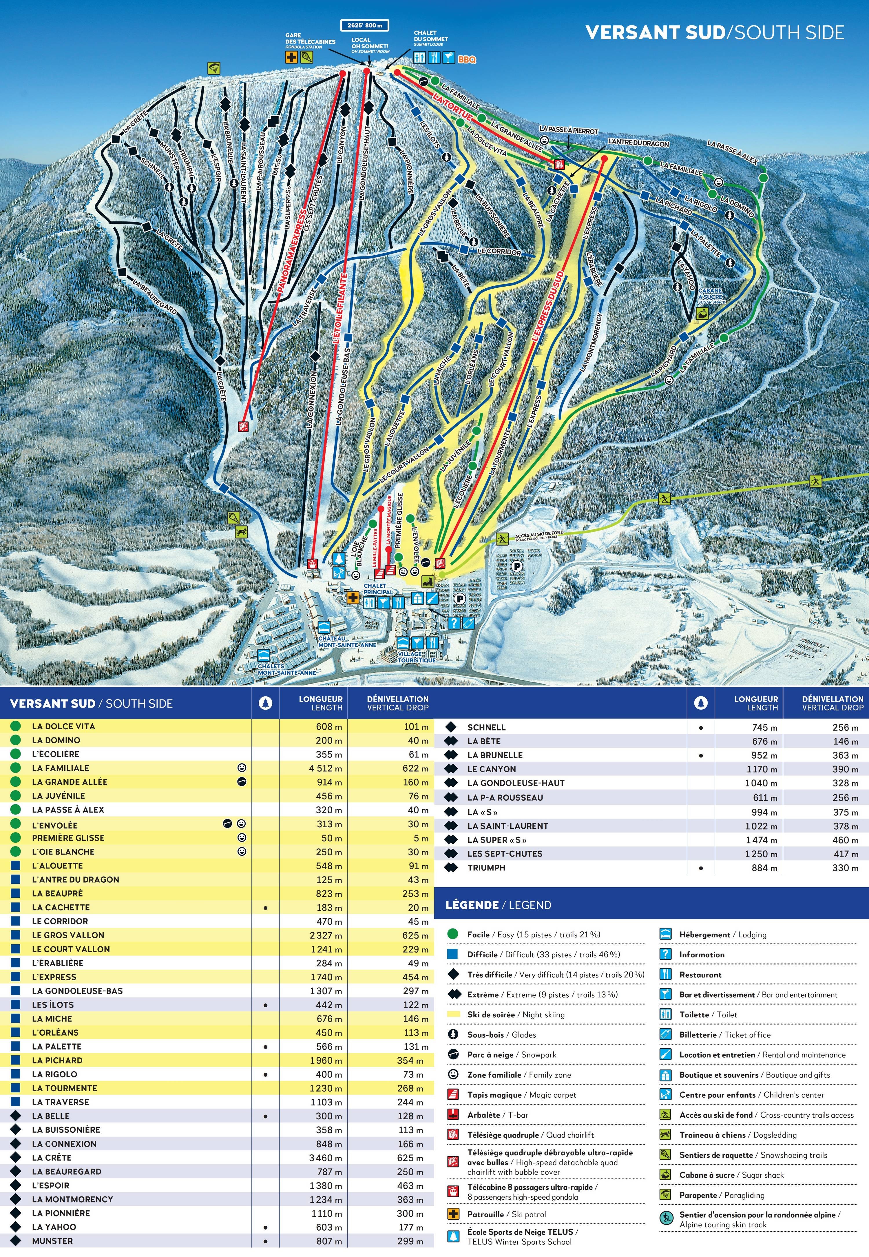 Mont-Sainte-Anne trail map