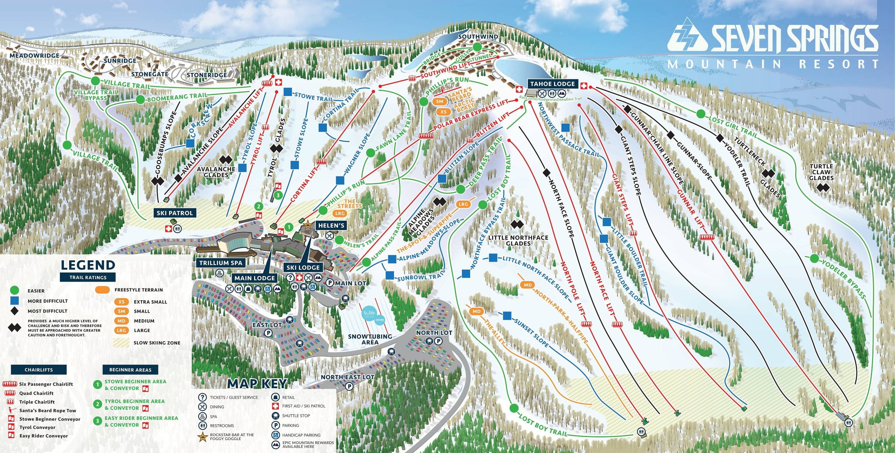 Seven Springs trail map