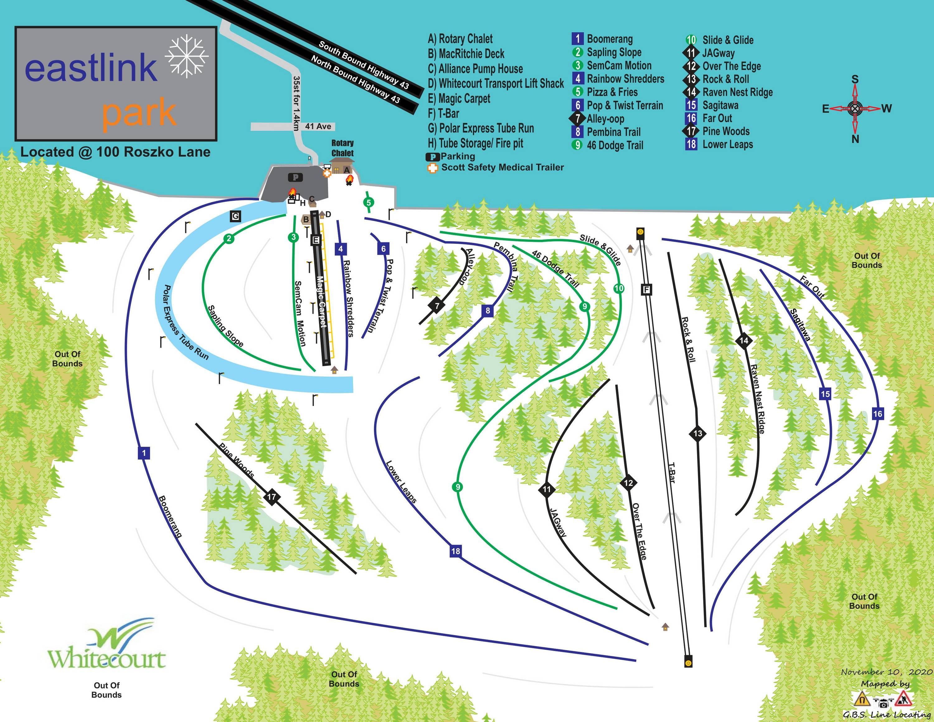 Eastlink Park – Whitecourt trail map