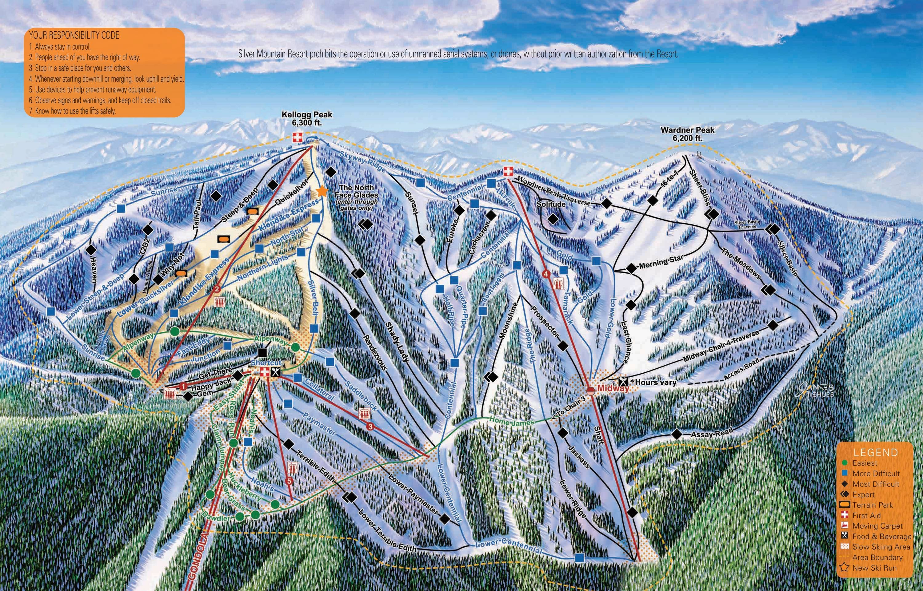 Silver Mountain trail map