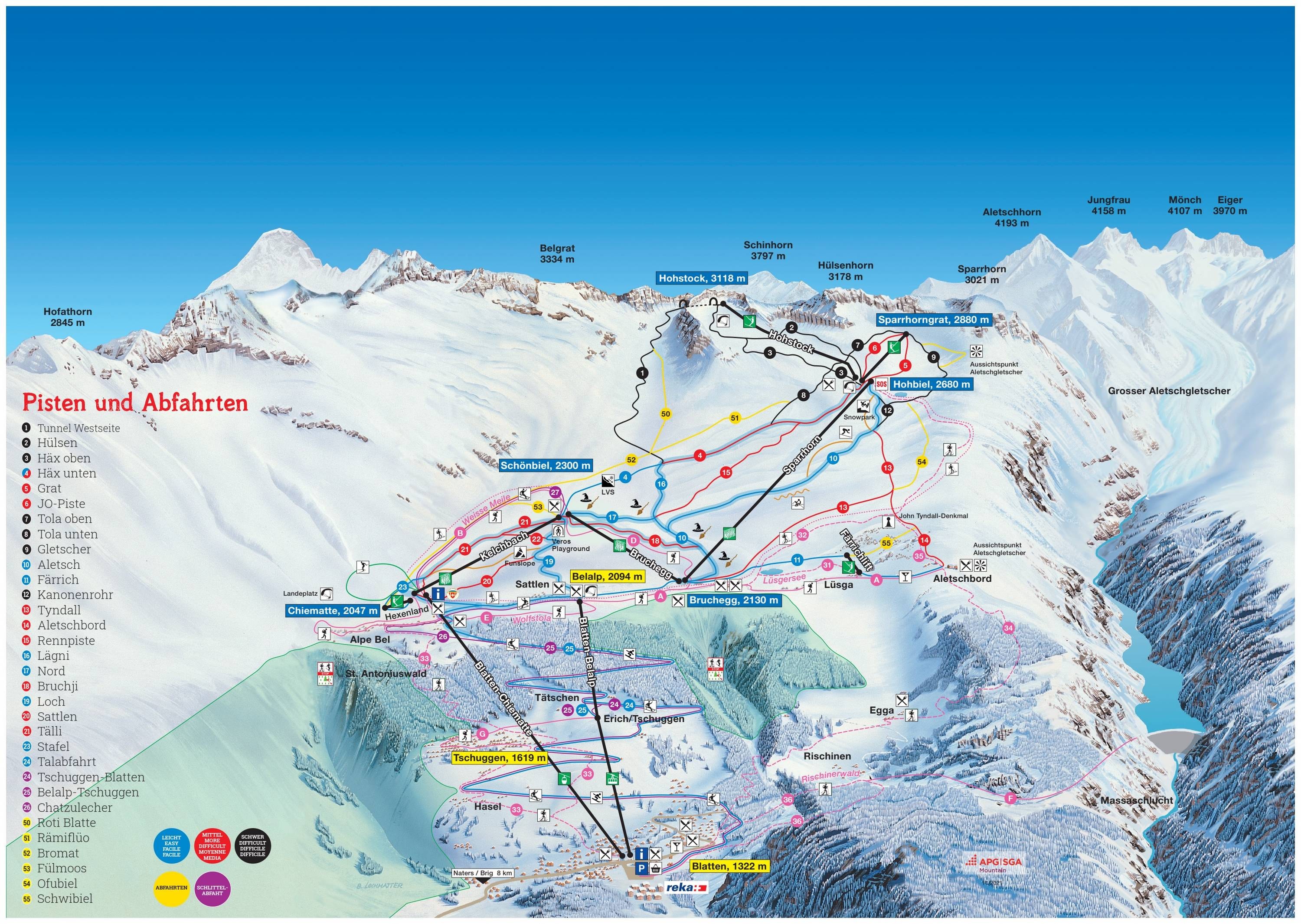 Belalp – Blatten trail map