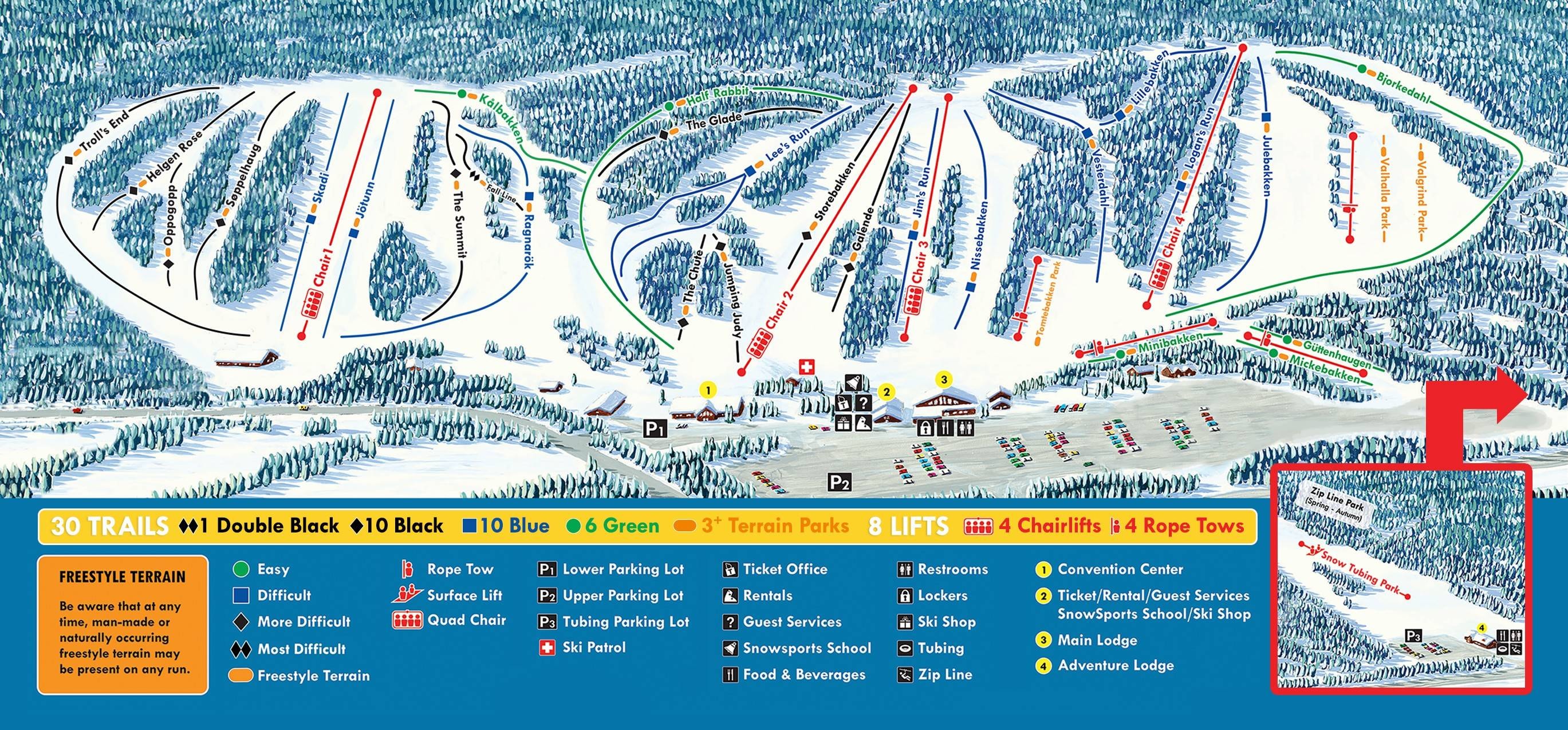 Trollhaugen trail map