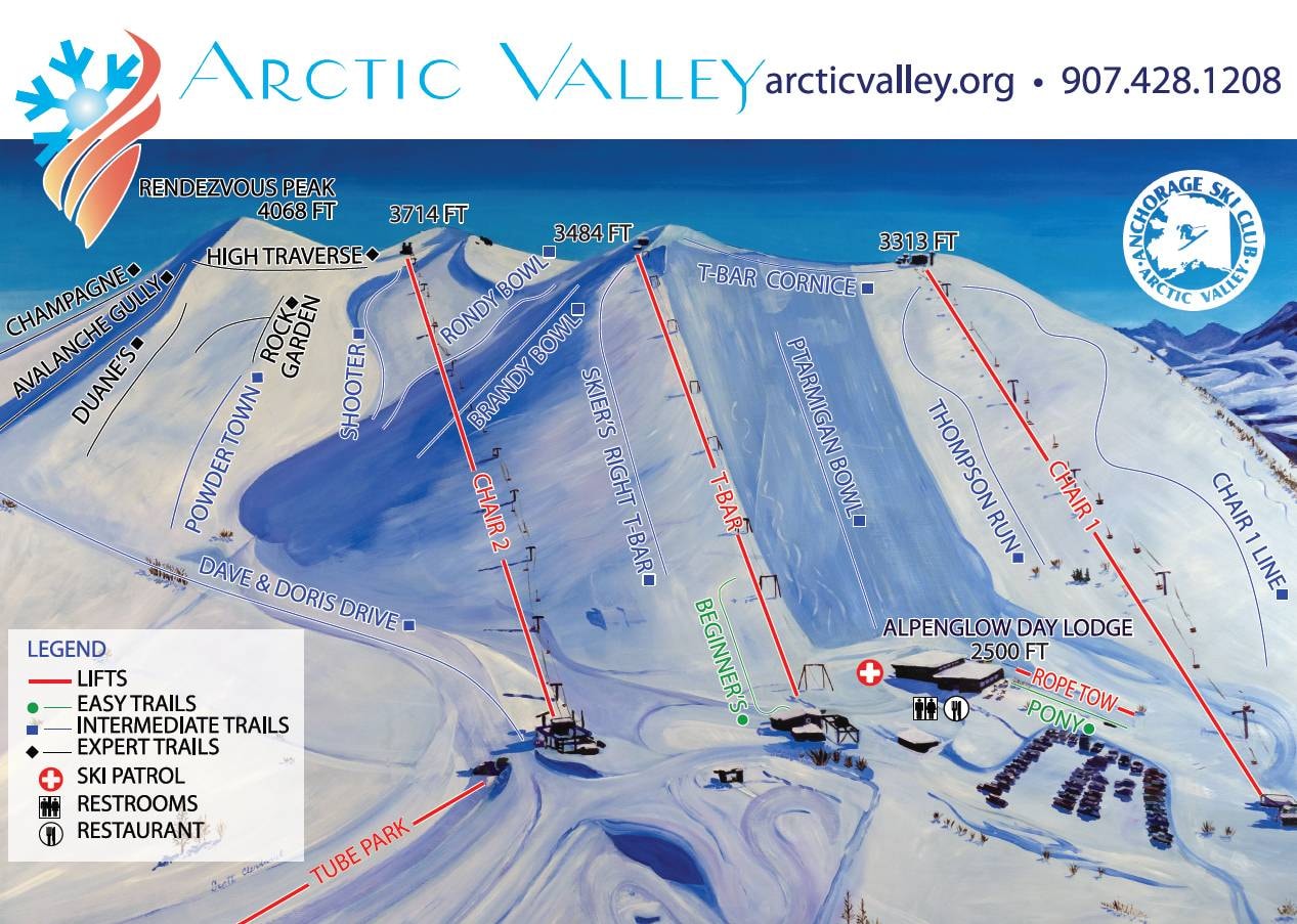 Arctic Valley trail map