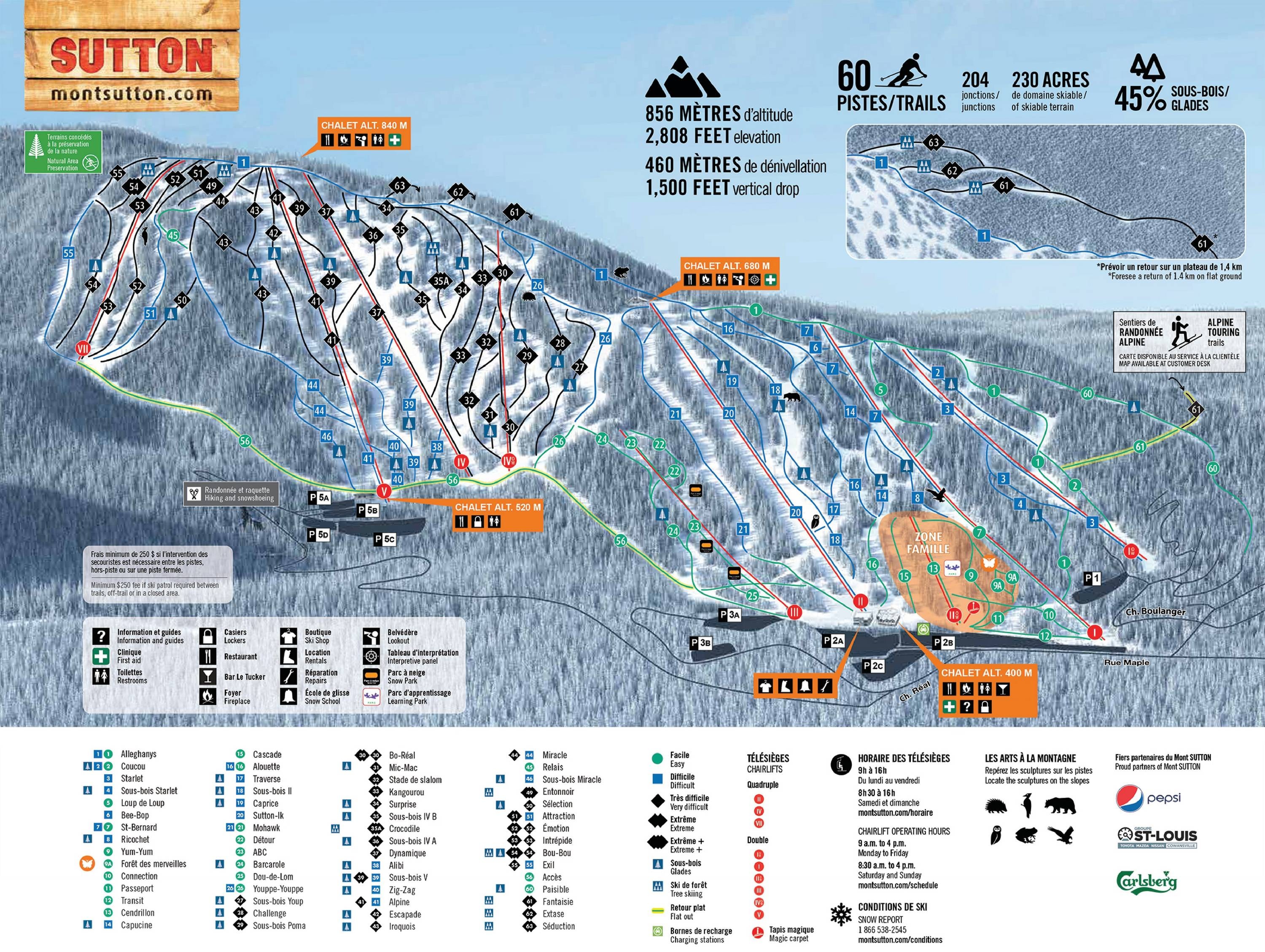 Mont Sutton trail map