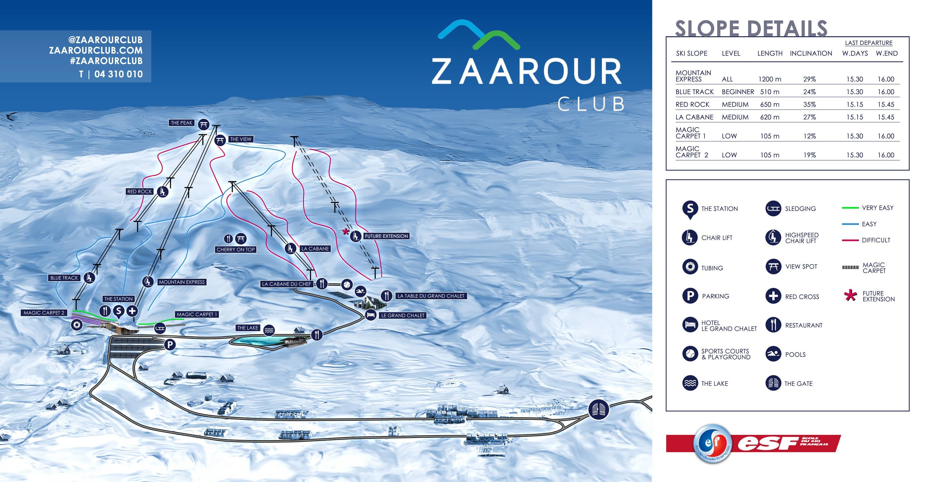 Zaarour trail map