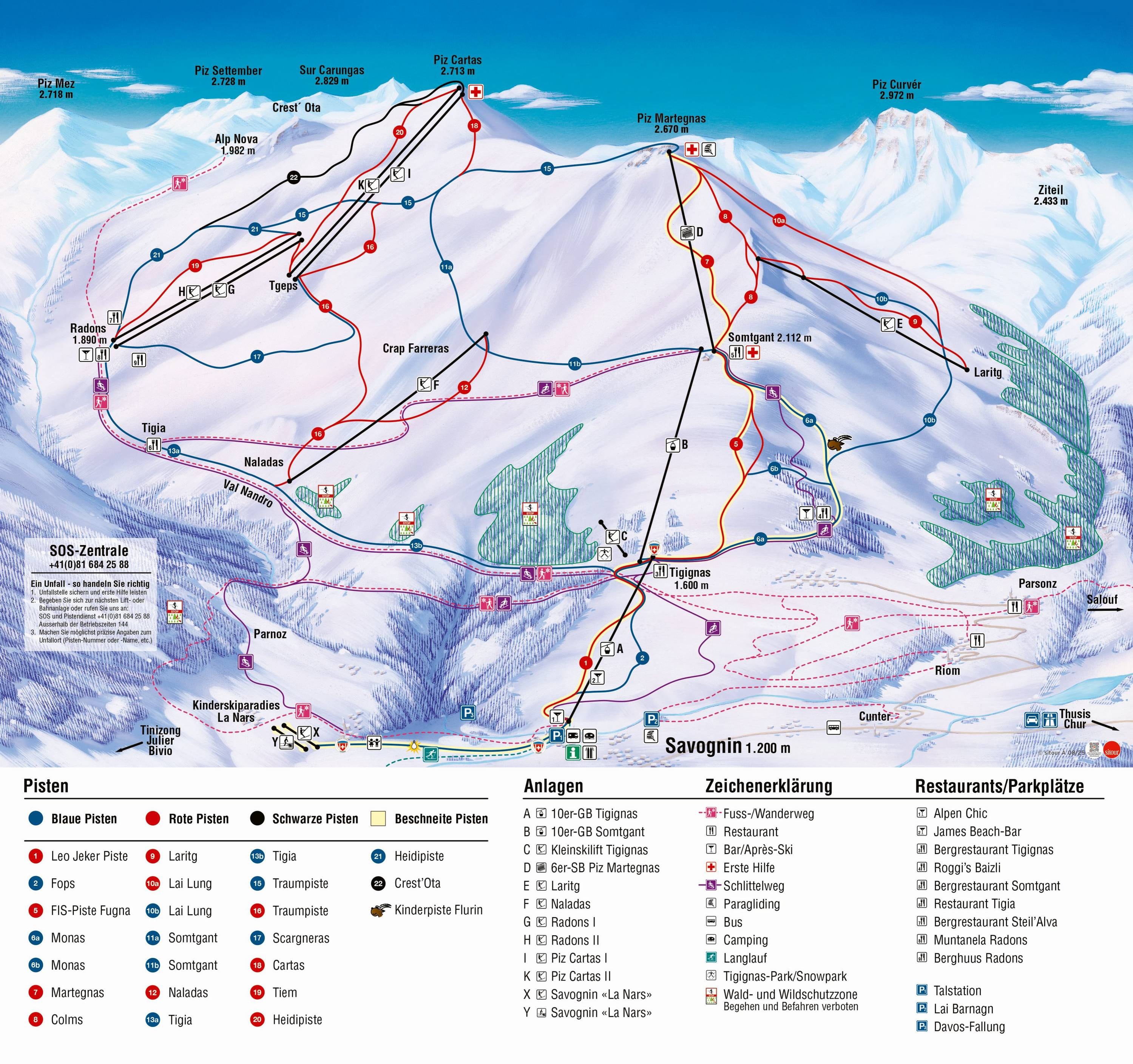 Savognin trail map