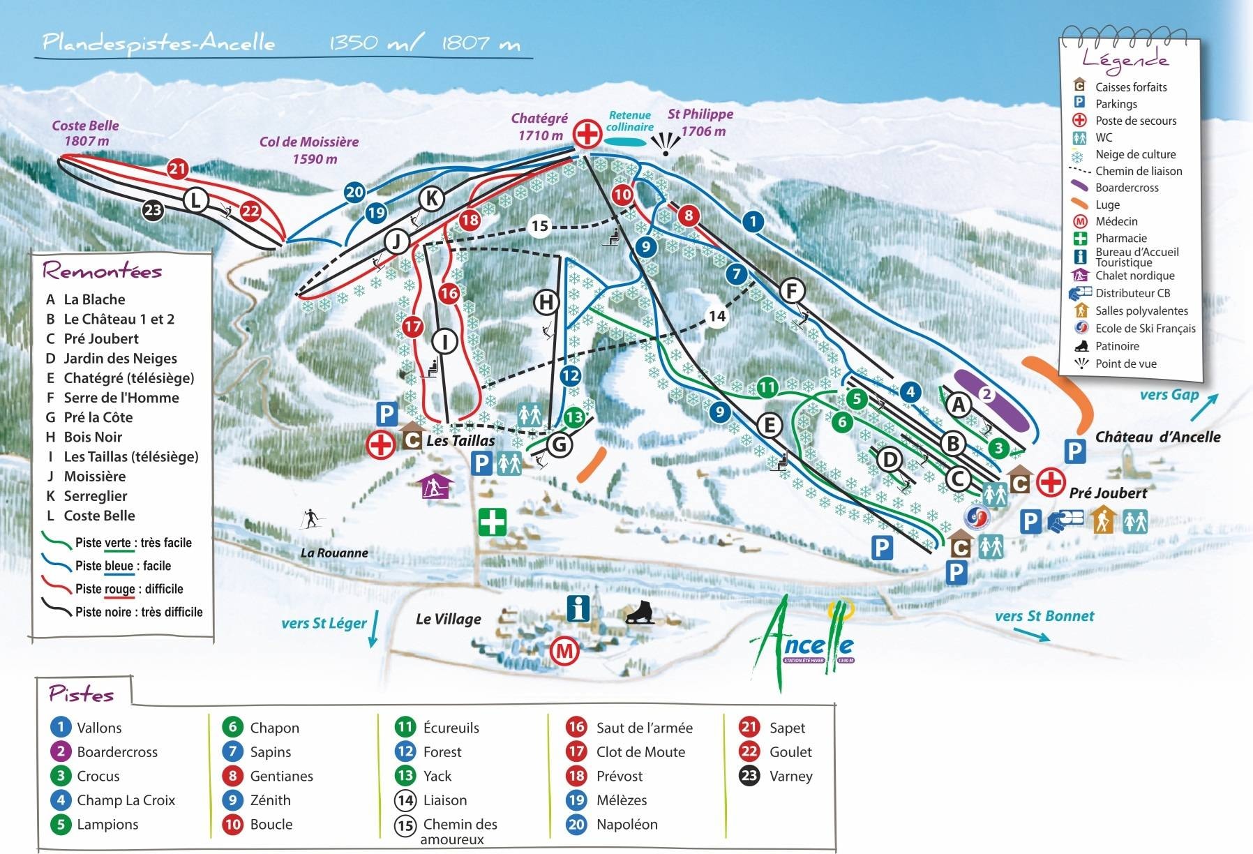 Ancelle trail map