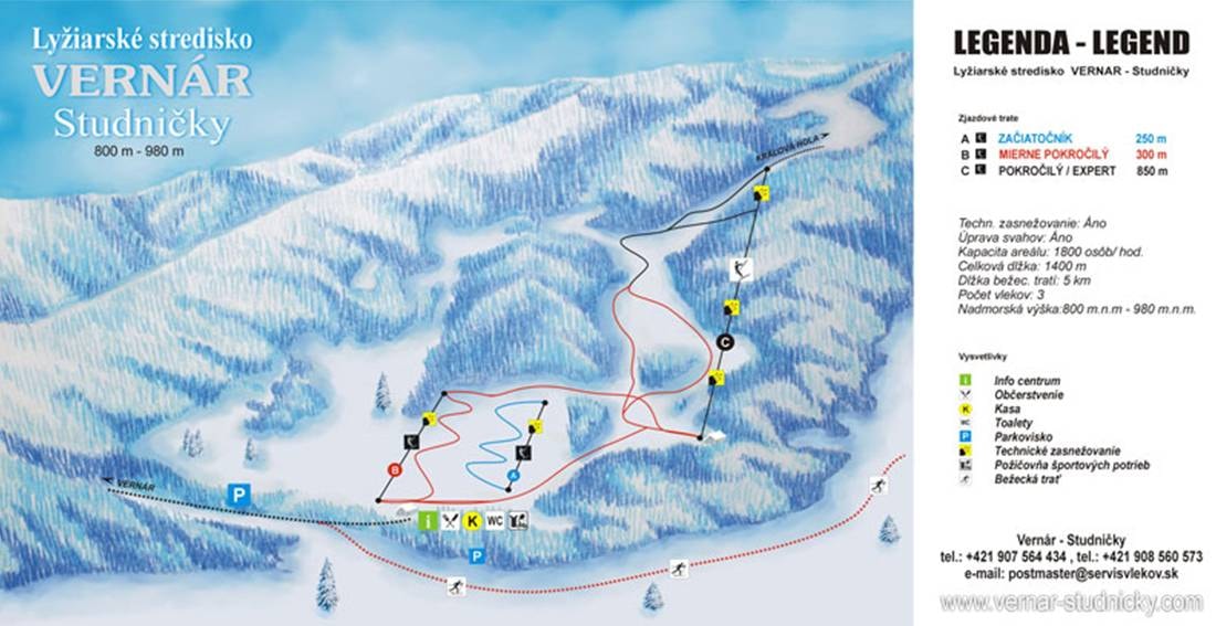 Vernár – Studničky trail map